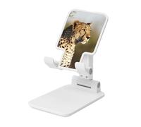 LKTPSKQRY Wild Animal Leopard Cell Phone Stand, Adjustable Angle Height Mobile Phone Holder for Desk,Folding Desktop Phone Stand, Portable Tablet Stand Compatible with 4.4"-6.3" Smartphone