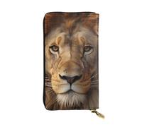 LKTPSKQRY Womens Wallet Leather Slim Wallet Long Card Holder Case Zip Clutch African Lion Head Travel Purse