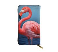 LKTPSKQRY Womens Wallet Leather Slim Wallet Long Card Holder Case Zip Clutch Animal Flamingo Travel Purse