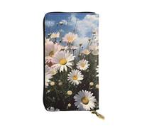 LKTPSKQRY Womens Wallet Leather Slim Wallet Long Card Holder Case Zip Clutch Beautiful Daisies Travel Purse