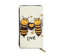 LKTPSKQRY Womens Wallet Leather Slim Wallet Long Card Holder Case Zip Clutch Bee Love Honey Travel Purse