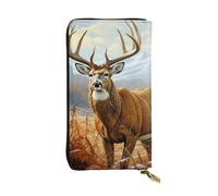 LKTPSKQRY Womens Wallet Leather Slim Wallet Long Card Holder Case Zip Clutch Buck Deer Travel Purse