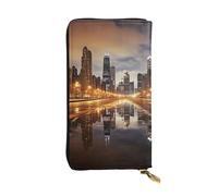 LKTPSKQRY Womens Wallet Leather Slim Wallet Long Card Holder Case Zip Clutch Chicago Travel Purse