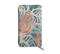 LKTPSKQRY Womens Wallet Leather Slim Wallet Long Card Holder Case Zip Clutch Coral Coloured Patterns Travel Purse