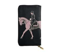 LKTPSKQRY Womens Wallet Leather Slim Wallet Long Card Holder Case Zip Clutch Dressage Dressage Rider Horse Travel Purse