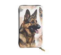 LKTPSKQRY Womens Wallet Leather Slim Wallet Long Card Holder Case Zip Clutch German Shepherd Dog Lovers Travel Purse