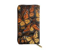 LKTPSKQRY Womens Wallet Leather Slim Wallet Long Card Holder Case Zip Clutch Heaps of Orange Monarch Butterflies Travel Purse