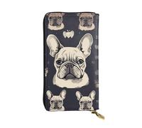 LKTPSKQRY Womens Wallet Leather Slim Wallet Long Card Holder Case Zip Clutch I Love French Bulldog Travel Purse