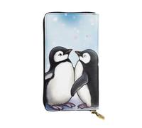 LKTPSKQRY Womens Wallet Leather Slim Wallet Long Card Holder Case Zip Clutch I Love Penguins Travel Purse