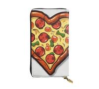LKTPSKQRY Womens Wallet Leather Slim Wallet Long Card Holder Case Zip Clutch I Love Pizza Heart Travel Purse
