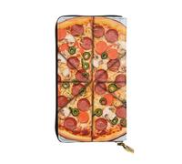 LKTPSKQRY Womens Wallet Leather Slim Wallet Long Card Holder Case Zip Clutch I Love Pizza Travel Purse