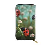 LKTPSKQRY Womens Wallet Leather Slim Wallet Long Card Holder Case Zip Clutch Ladybug Landscape Travel Purse
