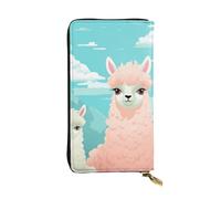 LKTPSKQRY Womens Wallet Leather Slim Wallet Long Card Holder Case Zip Clutch Lovely Alpaca Travel Purse