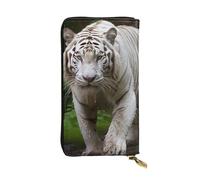 LKTPSKQRY Womens Wallet Leather Slim Wallet Long Card Holder Case Zip Clutch Majestic White Bengal Tiger Travel Purse
