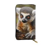 LKTPSKQRY Womens Wallet Leather Slim Wallet Long Card Holder Case Zip Clutch Monkey Lemur Cute Travel Purse