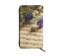 LKTPSKQRY Womens Wallet Leather Slim Wallet Long Card Holder Case Zip Clutch Music Sheet Travel Purse