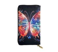 LKTPSKQRY Womens Wallet Leather Slim Wallet Long Card Holder Case Zip Clutch Musica Butterfly Travel Purse