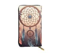 LKTPSKQRY Womens Wallet Leather Slim Wallet Long Card Holder Case Zip Clutch Native American Dream Catcher Travel Purse