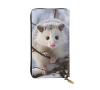 LKTPSKQRY Womens Wallet Leather Slim Wallet Long Card Holder Case Zip Clutch Opossum in Snow Travel Purse
