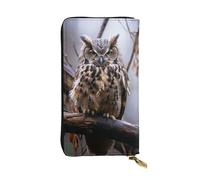 LKTPSKQRY Womens Wallet Leather Slim Wallet Long Card Holder Case Zip Clutch Owl on a Branch Travel Purse