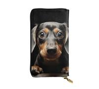LKTPSKQRY Womens Wallet Leather Slim Wallet Long Card Holder Case Zip Clutch Pad Dachshund Travel Purse
