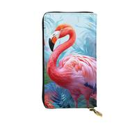 LKTPSKQRY Womens Wallet Leather Slim Wallet Long Card Holder Case Zip Clutch Painted Flamingo Travel Purse