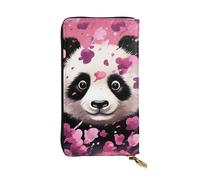 LKTPSKQRY Womens Wallet Leather Slim Wallet Long Card Holder Case Zip Clutch Panda Cotton Travel Purse