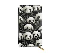 LKTPSKQRY Womens Wallet Leather Slim Wallet Long Card Holder Case Zip Clutch Panda Graphic Black and White Travel Purse