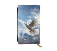 LKTPSKQRY Womens Wallet Leather Slim Wallet Long Card Holder Case Zip Clutch Peace Dove Travel Purse