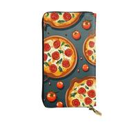 LKTPSKQRY Womens Wallet Leather Slim Wallet Long Card Holder Case Zip Clutch Pizza Food Travel Purse