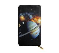 LKTPSKQRY Womens Wallet Leather Slim Wallet Long Card Holder Case Zip Clutch Planet Jupiter Travel Purse