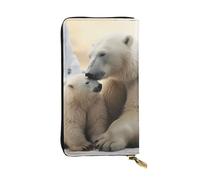 LKTPSKQRY Womens Wallet Leather Slim Wallet Long Card Holder Case Zip Clutch Polar Bear Love Travel Purse