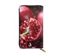LKTPSKQRY Womens Wallet Leather Slim Wallet Long Card Holder Case Zip Clutch Pomegranate Fruit Travel Purse