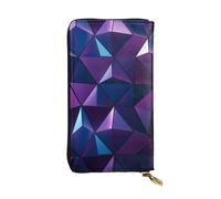 LKTPSKQRY Womens Wallet Leather Slim Wallet Long Card Holder Case Zip Clutch Purple Geometric Travel Purse