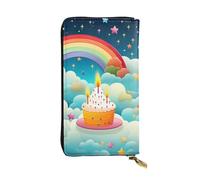 LKTPSKQRY Womens Wallet Leather Slim Wallet Long Card Holder Case Zip Clutch Rainbow Birthday Travel Purse