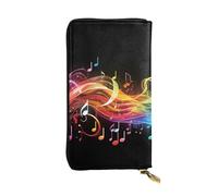 LKTPSKQRY Womens Wallet Leather Slim Wallet Long Card Holder Case Zip Clutch Rainbow Musical Note Melody Travel Purse
