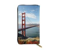 LKTPSKQRY Womens Wallet Leather Slim Wallet Long Card Holder Case Zip Clutch San Francisco Golden Gate Bridge Travel Purse