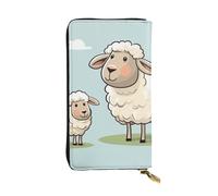 LKTPSKQRY Womens Wallet Leather Slim Wallet Long Card Holder Case Zip Clutch Sheep and Lamb Cartoon Travel Purse