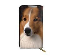 LKTPSKQRY Womens Wallet Leather Slim Wallet Long Card Holder Case Zip Clutch Shetland Sheepdog Travel Purse