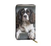 LKTPSKQRY Womens Wallet Leather Slim Wallet Long Card Holder Case Zip Clutch Spaniel On The Sofa Travel Purse