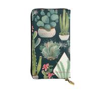 LKTPSKQRY Womens Wallet Leather Slim Wallet Long Card Holder Case Zip Clutch Succulent Plants and Cactus Travel Purse