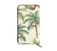 LKTPSKQRY Womens Wallet Leather Slim Wallet Long Card Holder Case Zip Clutch Summer Coconut Tree Travel Purse