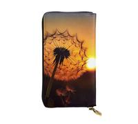 LKTPSKQRY Womens Wallet Leather Slim Wallet Long Card Holder Case Zip Clutch Sunset Dandelion Travel Purse