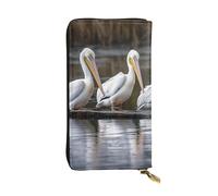 LKTPSKQRY Womens Wallet Leather Slim Wallet Long Card Holder Case Zip Clutch Three Pelicans Travel Purse