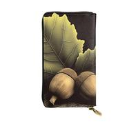 LKTPSKQRY Womens Wallet Leather Slim Wallet Long Card Holder Case Zip Clutch Two Acorns Travel Purse