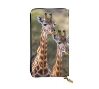 LKTPSKQRY Womens Wallet Leather Slim Wallet Long Card Holder Case Zip Clutch Two Giraffes Travel Purse