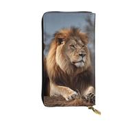 LKTPSKQRY Womens Wallet Leather Slim Wallet Long Card Holder Case Zip Clutch Two Lions Travel Purse
