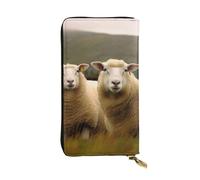 LKTPSKQRY Womens Wallet Leather Slim Wallet Long Card Holder Case Zip Clutch Two White Sheep Travel Purse