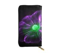 LKTPSKQRY Womens Wallet Leather Slim Wallet Long Card Holder Case Zip Clutch Violet Green Glow Travel Purse