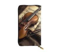 LKTPSKQRY Womens Wallet Leather Slim Wallet Long Card Holder Case Zip Clutch Violin and Book Travel Purse